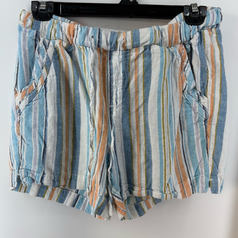 Briggs White, Blue, Gold, Orange, and Purple Striped Shorts, Women's Size Small